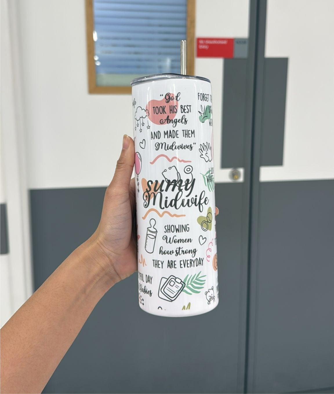 Midwife personalised 20oz Stainless Steel Tumbler