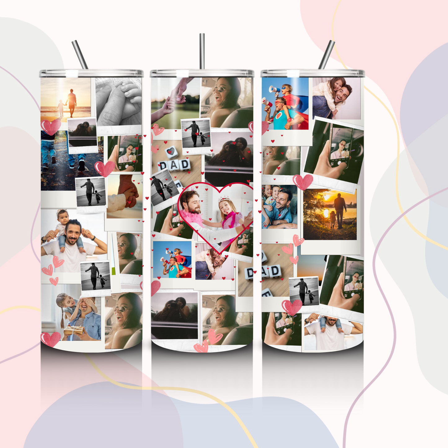 Custom Photo Collage Tumbler – Personalised Father’s Day Gift