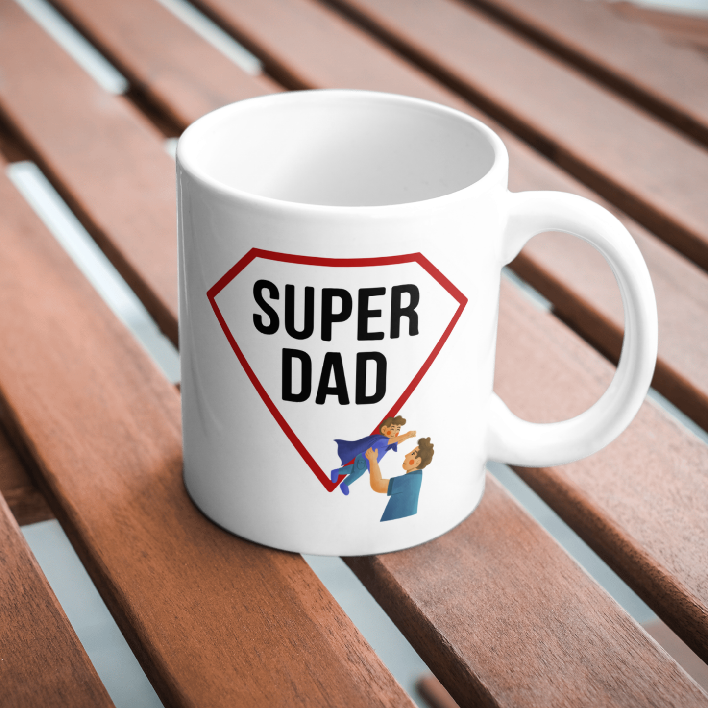 Super Dad Mug – Dad playing with son