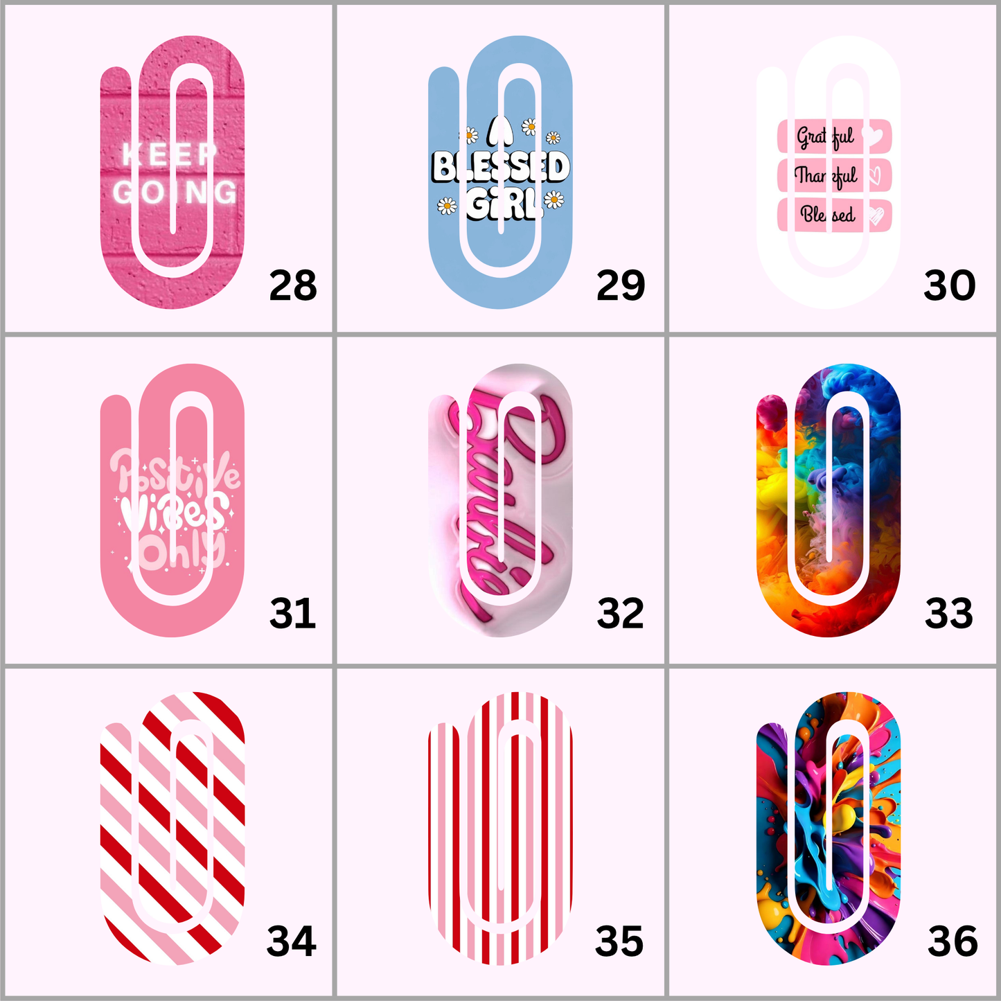 Acrylic Paper Clips/Bookmarks
