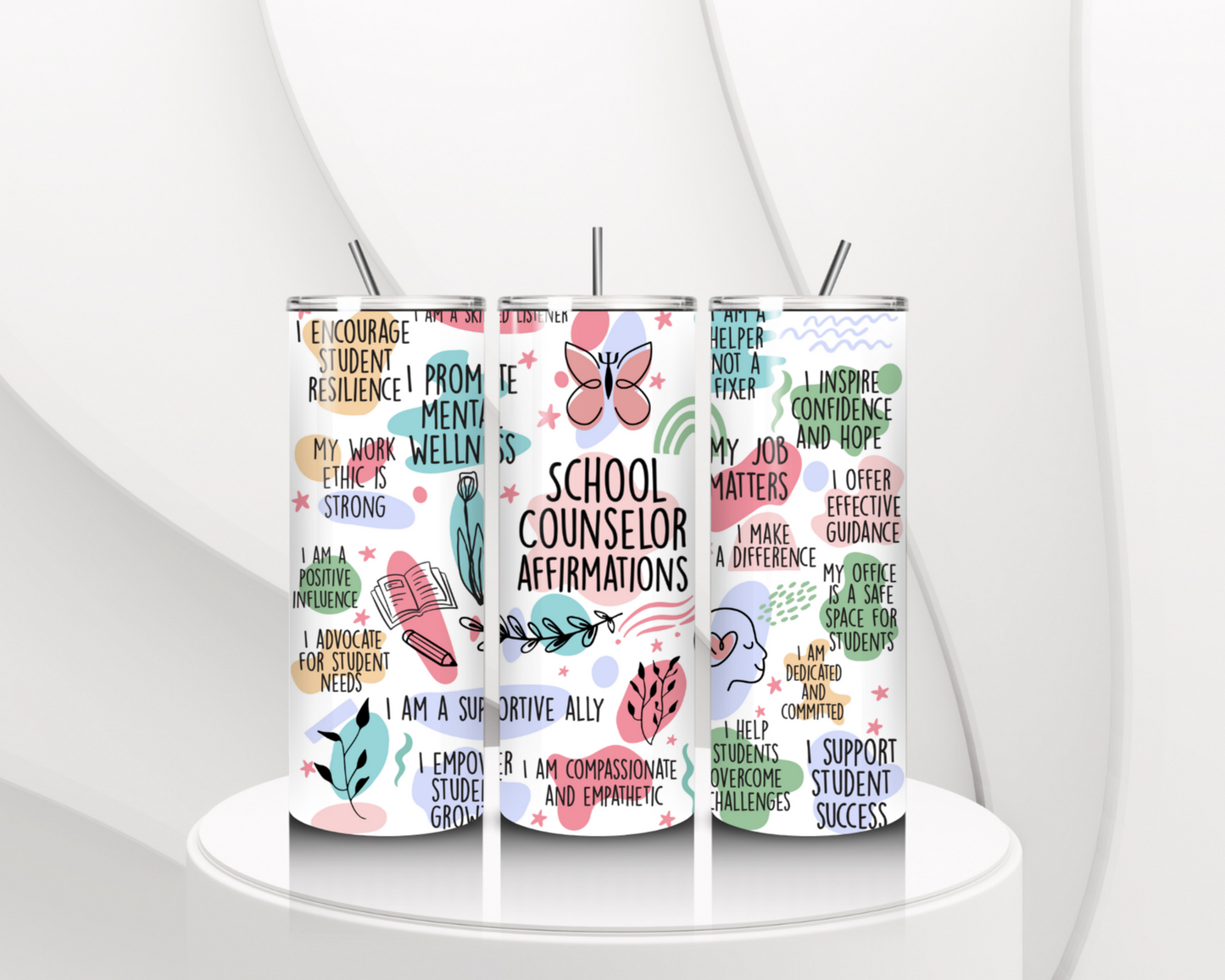 School counselor affirmation tumbler