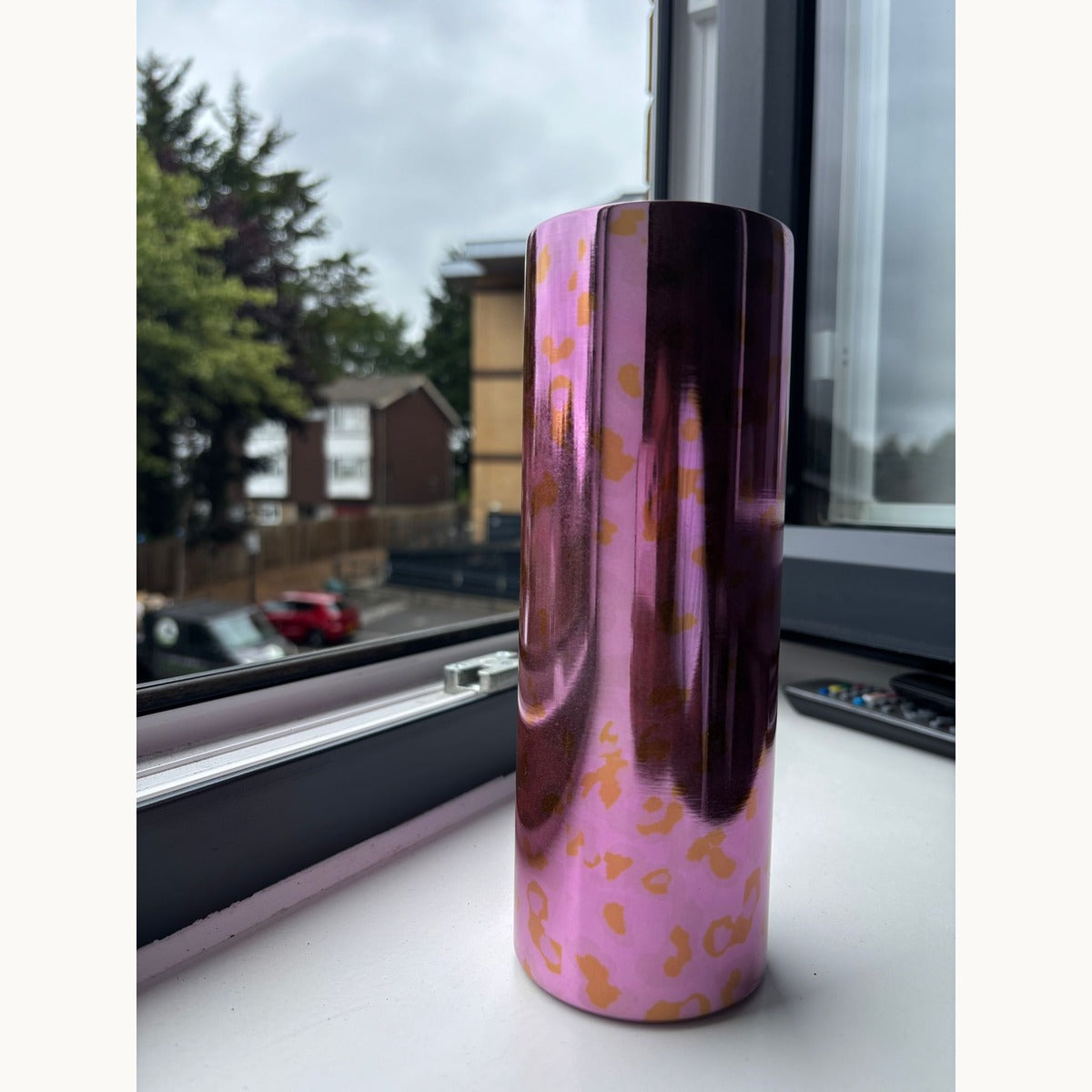 Metallic Pink Leopard Stainless Steel Tumbler (20oz)