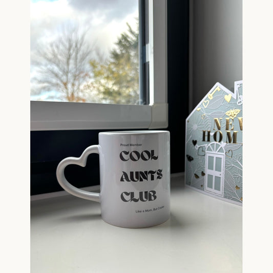 Cool Aunt Club heart shaped handle Mug