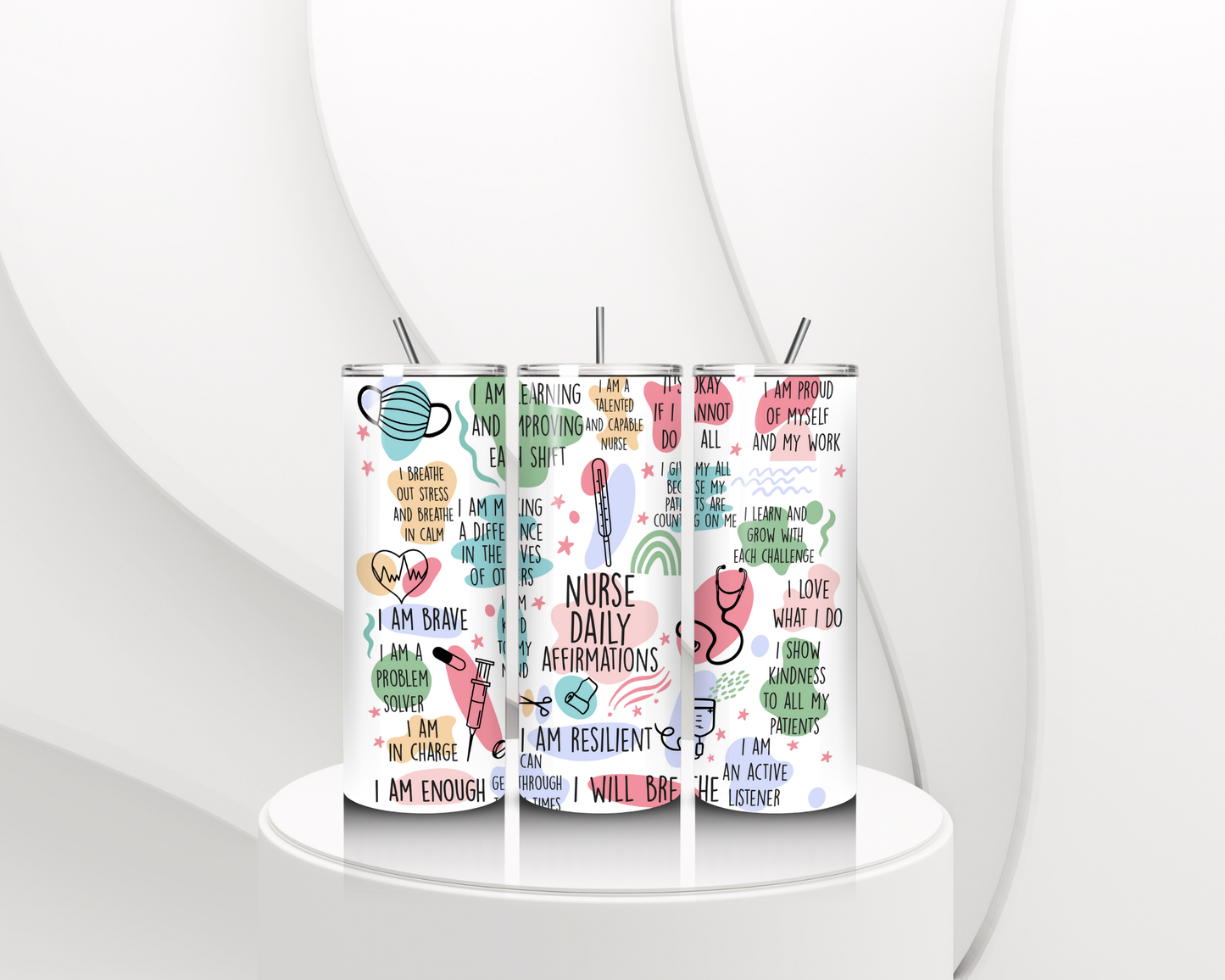 Nurse Daily Affirmation Tumbler – 20oz Stainless Steel