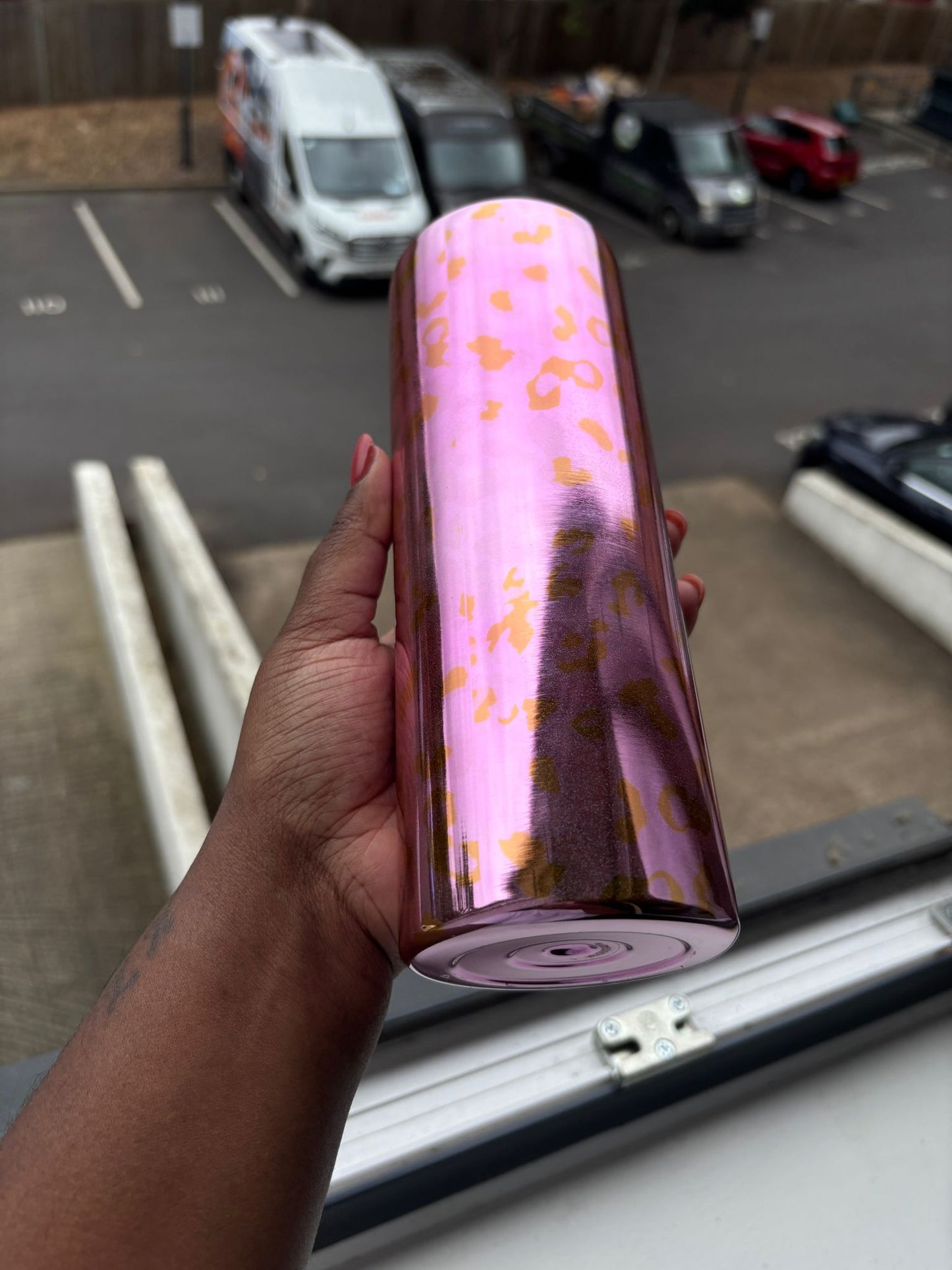 Metallic Pink Leopard Stainless Steel Tumbler (20oz)